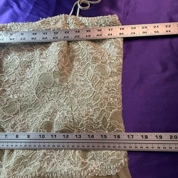 ๐David's Bridal Lace Beaded Chiffon Full Skirt Prom -Cocktail Bridesmaid Dress - Picture 12 of 16